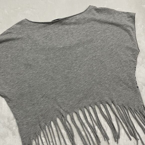 Studded Forever 21 Juniors Aztec Print Fringe Crop Top Gray Size Small - Picture 5 of 5